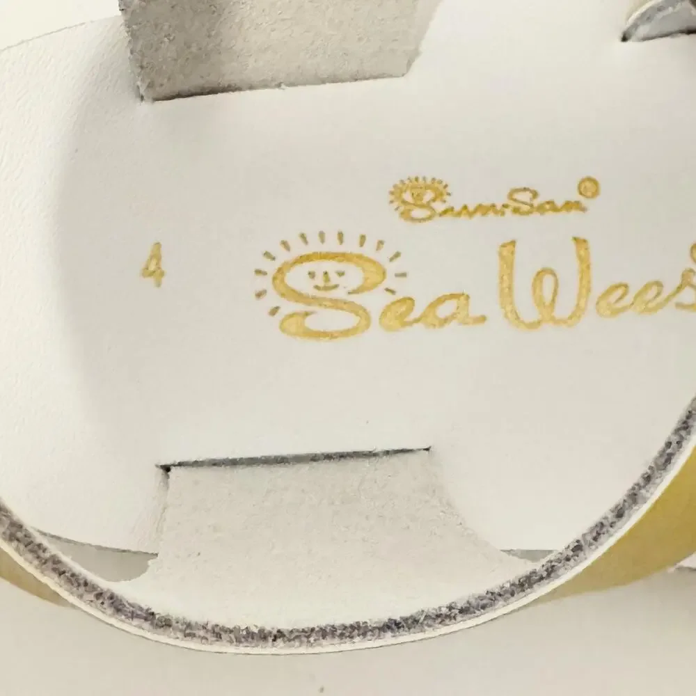 Sun San Sandal Girls 4c Gold Leather Sea Wee Ankle Buckle Strap Toddler Baby